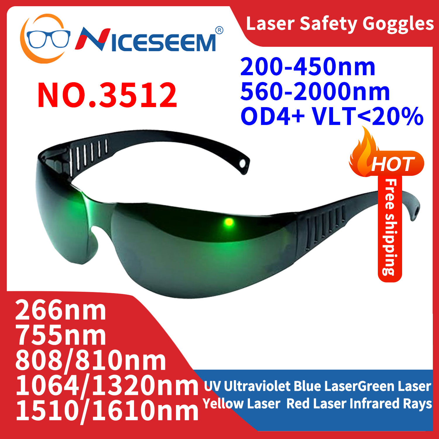Laser Safety Goggles - 납 고글 방사선 안경 보호 안전